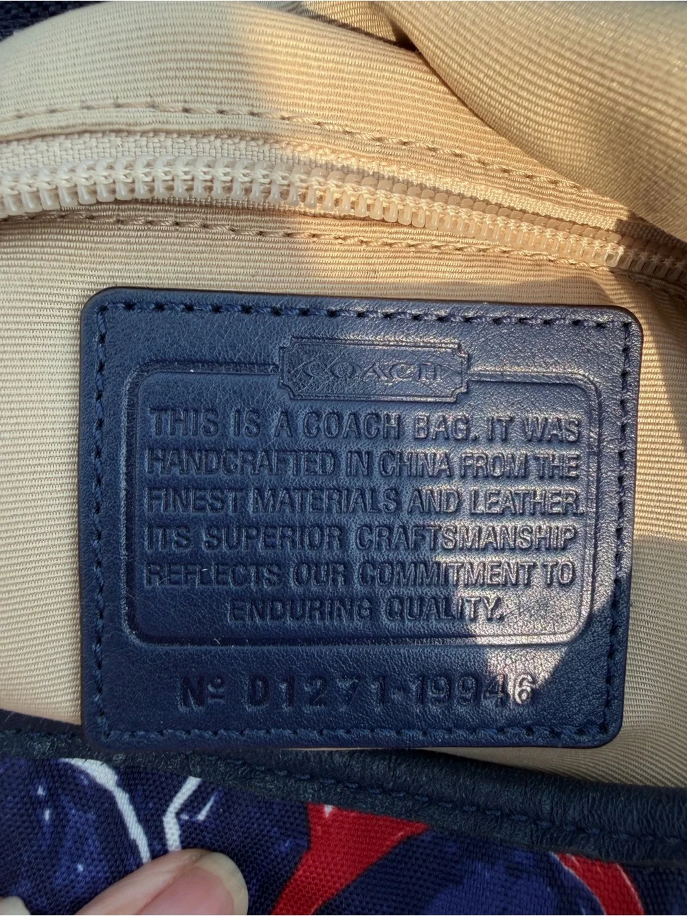Coach Navy Multicolor Signature Canvas Shoulder Bag